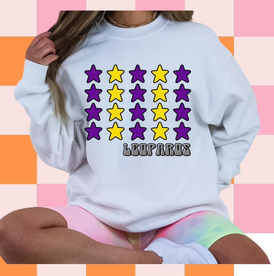 Star Grid Leopards Sweatshirt ~ Toddlers, Kids, & Youth