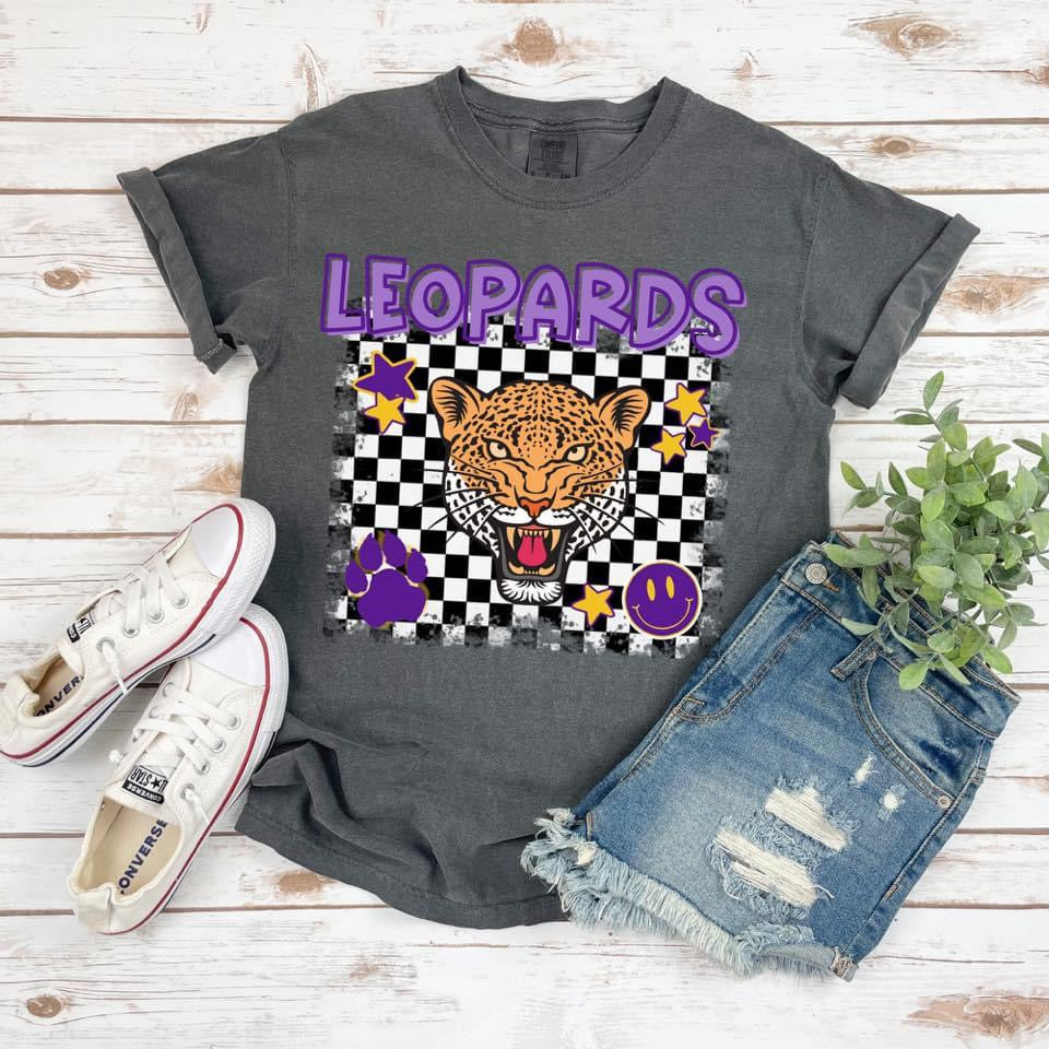 Checkered Leopard Collage Tee ~ Toddlers, Kids, & Youth