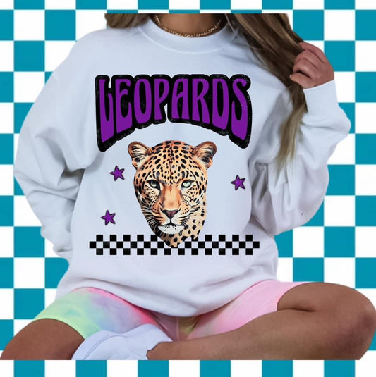 Checkered Leopard Sweatshirt ~ Women's