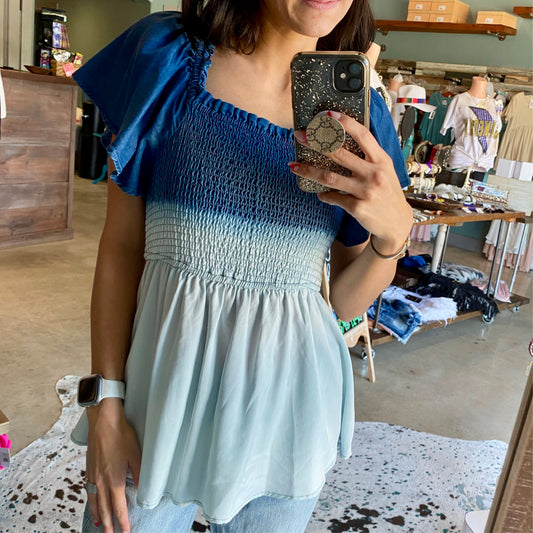 Blue Ombre Chic Top
