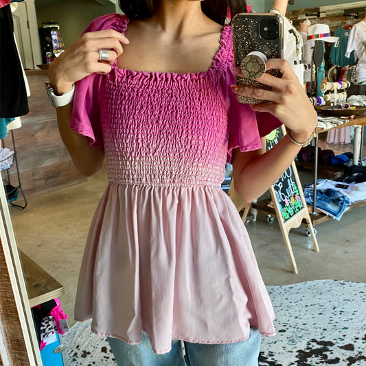 Pink Ombre Chic Top