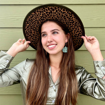 Olive & Leopard Panama Hat