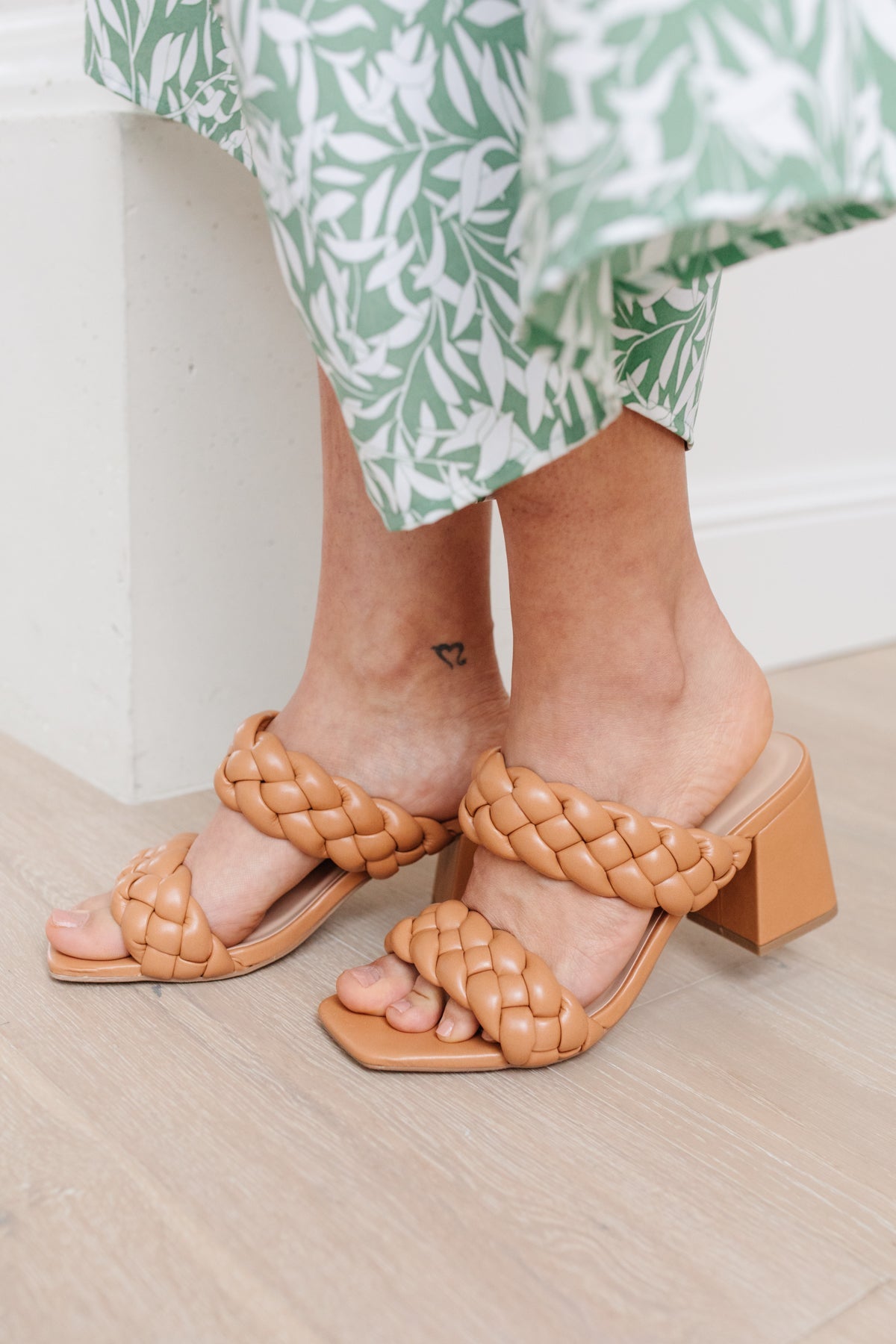 Maya Braided Heels in Tan