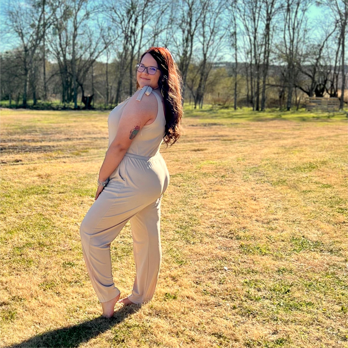 Taupe Jersey Jumpsuit