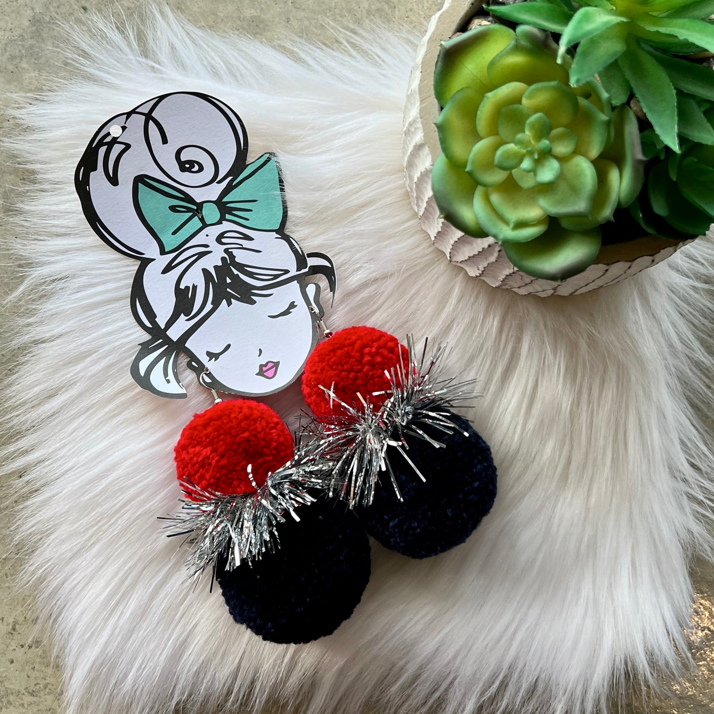 Firework PomPom Earrings